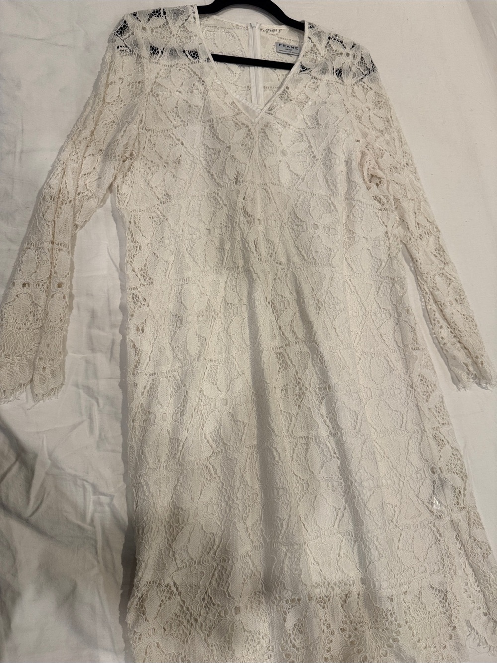 Authentic FRAME Luxury Ivory Crochet Lace Dress ✨